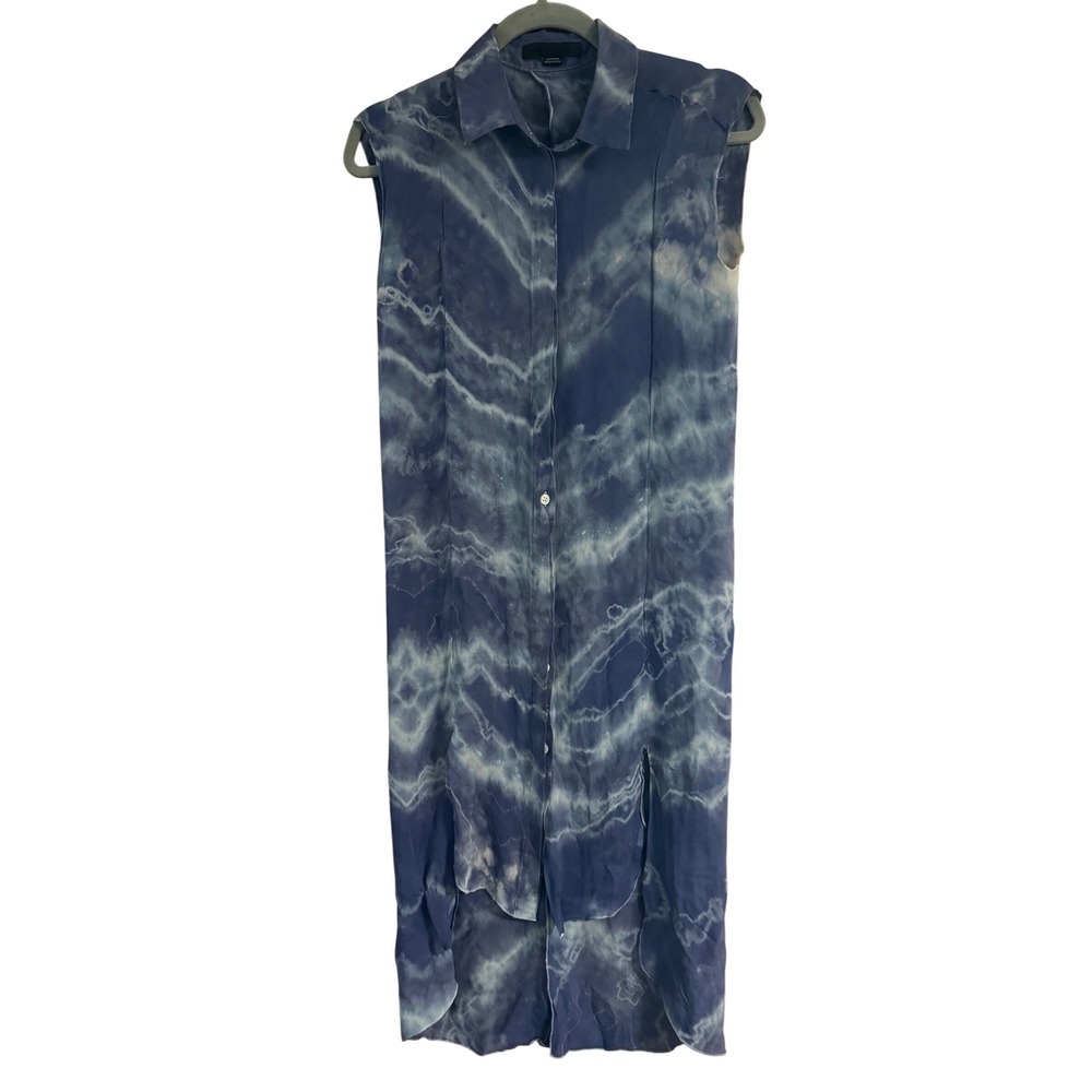 Alexander Wang Tie Dye Sleeveless Button Down Midi Shirt Dress Medium